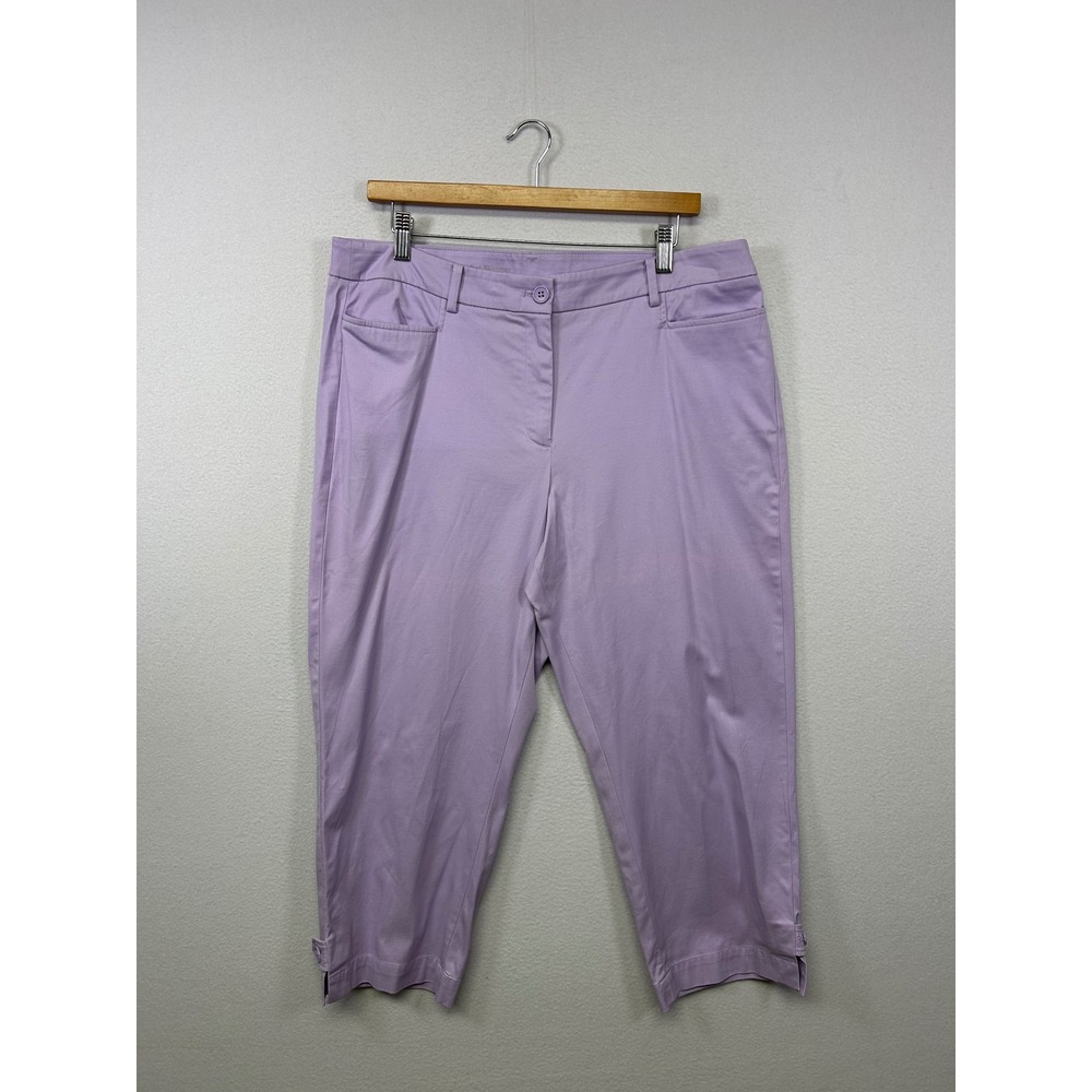 Preppy Coastal Grandma Talbots Womens 14 Purple Perfect Skimmer Cropped Pants
